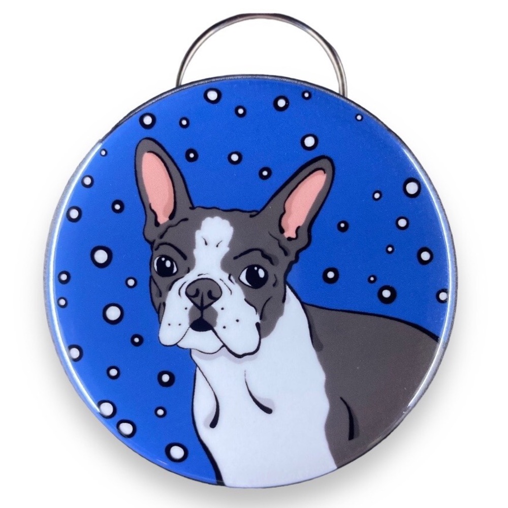 Boston Terrier Bottle Opener Keychain, Handmade Holiday Stocking Stuffer Gift
